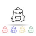 backpack sketch multi color style icon. Simple thin line, outline vector of education icons for ui and ux, website or mobile Royalty Free Stock Photo