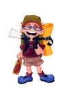 Backpack Traveller - Illustration - with clipping path