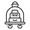 Backpack trolley icon outline vector. Hotel suitcase