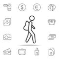 backpacker icon. Element of simple icon for websites, web design, mobile app, info graphics. Thin line icon for website design and