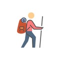 Backpacker Icon. Backpacker Related Vector Icon