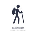 backpacker icon on white background. Simple element illustration from Travel concept