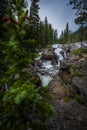 Backpacker near Jasper Creek Falls Colorado Indian Peaks Wilderness