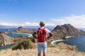 A backpacker at PADAR ISLAND, Komodo National Park, Indonesia