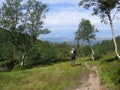 Backpacker tracking in nature