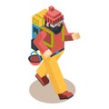 Backpacker Traveler Polygonal Character Walk