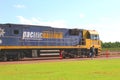 Backpacker will travel with the Ghan train, railway station Darwin,Australia