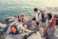 Backpackers on an adventure together