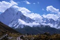 Backpackers in the Everest base camp trail