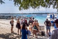 Backpackers waiting to embark the speedboat to Bali