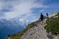 Backpacking in Alps Royalty Free Stock Photo
