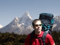 Backpacking in the Himalayas Royalty Free Stock Photo