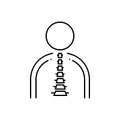 Black line icon for Backpain, sickness and painful Royalty Free Stock Photo