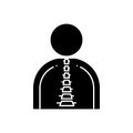 Black solid icon for Backpain, sickness and painful Royalty Free Stock Photo