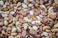 Background of mixed roasted nuts sold at local city market Royalty Free Stock Photo