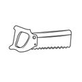Backsaw clipart vector black outline Royalty Free Stock Photo
