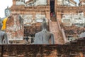 Backside Buddha Statue In Wat Yai Chai Mongkhon, Temple in Phra Nakhon Si Ayutthaya Province.