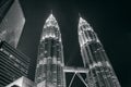 Petronas towers kuala lumpur malaysia night view Royalty Free Stock Photo