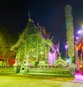 The backside of the Silver Temple in bright lights, Chiang Mai, Thailand Royalty Free Stock Photo