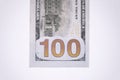 Backside of single one hundred dollar bill