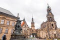 The Cathedral of the Holy Trinity, Katolische Hofkirche in the old town of Dresden, Germany Royalty Free Stock Photo