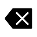 backspace arrow icon vector, left arrow with cross. isolated