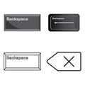 Backspace button icon Royalty Free Stock Photo