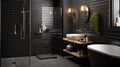 backsplash black subway tile