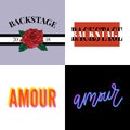 Backstage Amour slogan modern Fashion Slogan for T-shirt graphic vector Print