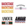 Backstage Amour slogan modern Fashion Slogan for T-shirt graphic vector Print