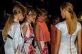 Backstage during fashions show in Madrid