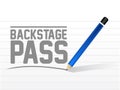 Backstage pass message sign illustration design