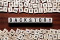 Backstory word concept on cubes Royalty Free Stock Photo