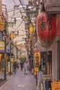 Backstreet of Nakano Station North gate where is a lot of illuminated paper lanterns at the entrance of restaurants