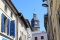 Backstreets and Clock Tower, Melle, France Royalty Free Stock Photo