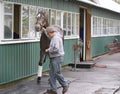 Backstretch at Belmont with Herwaze