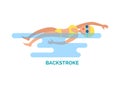 Backstroke Swimmer on Back Vector Illustration Royalty Free Stock Photo