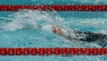 Backstroke swimming woman. Royalty Free Stock Photo