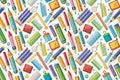 BacktoSchool Seamless Pattern Design Vibrant School Supplies for Creative Projects Royalty Free Stock Photo