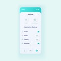 Backup application settings smartphone interface vector template. Mobile app page light design layout. Copying