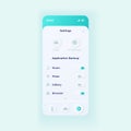 Backup application settings smartphone interface vector template. Mobile app page light design layout. Copying parameters screen.