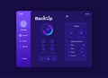 Backup application tablet interface vector template. Mobile app page night mode design layout. Cloud storage service