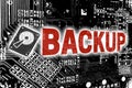 Backup with circuit board concept background Royalty Free Stock Photo