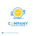 Backup, clock, clockwise, counter, time Blue Yellow Business Log