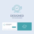 Backup, clock, clockwise, counter, time Business Logo Line Icon Symbol for your business. Turquoise Business Cards with Brand logo