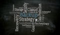 Backup cloud painted with chalk on blackboard Royalty Free Stock Photo