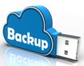 Backup Cloud Pen drive Means Data Storage Or