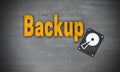 Backup on concrete wall background Royalty Free Stock Photo