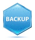 Backup crystal blue hexagon button