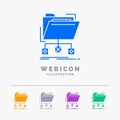 backup, data, files, folder, network 5 Color Glyph Web Icon Template isolated on white. Vector illustration Royalty Free Stock Photo